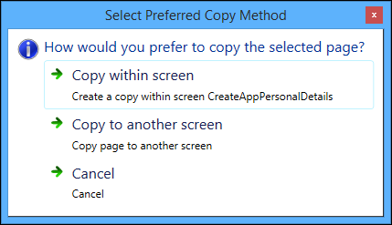 Copy page message