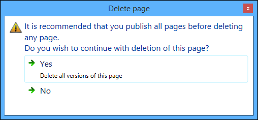 Delete Page message