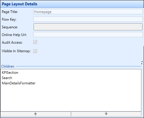 Page Layout Details section