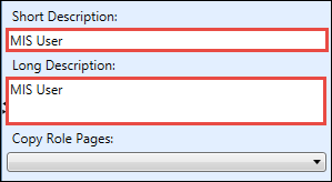 Short Description and Long Description fields