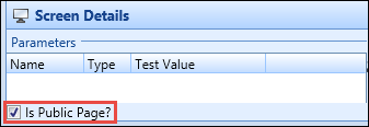 Is Public Page? check box