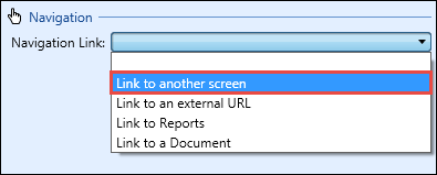 Navigation Link field - Link to another screen option