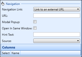 Navigation section - Link to an external URL option