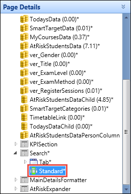 Page Details section - Standard control