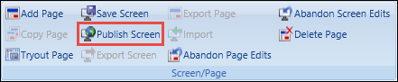 Publish Screen button