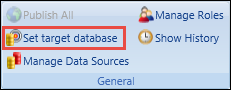 Set target database button