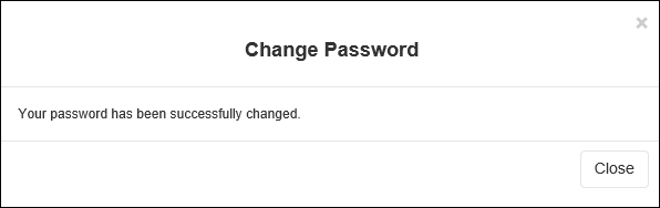 Password changed confirmation message