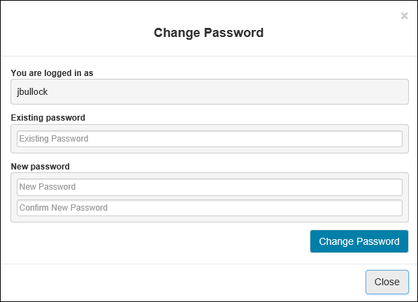 Change Password window