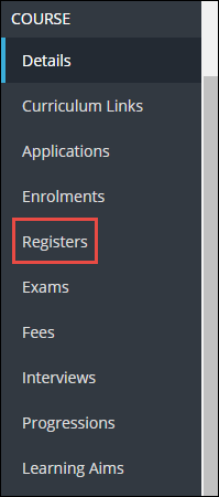 Registers option