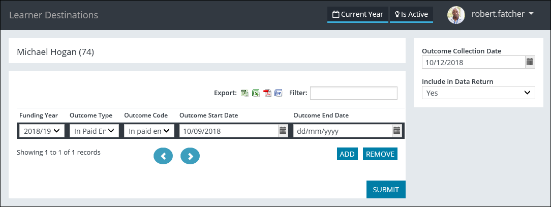 Learner Destinations page