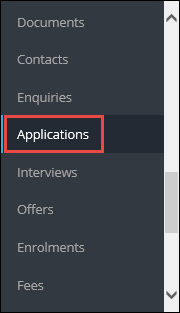 Applications option