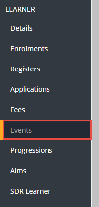 Events option