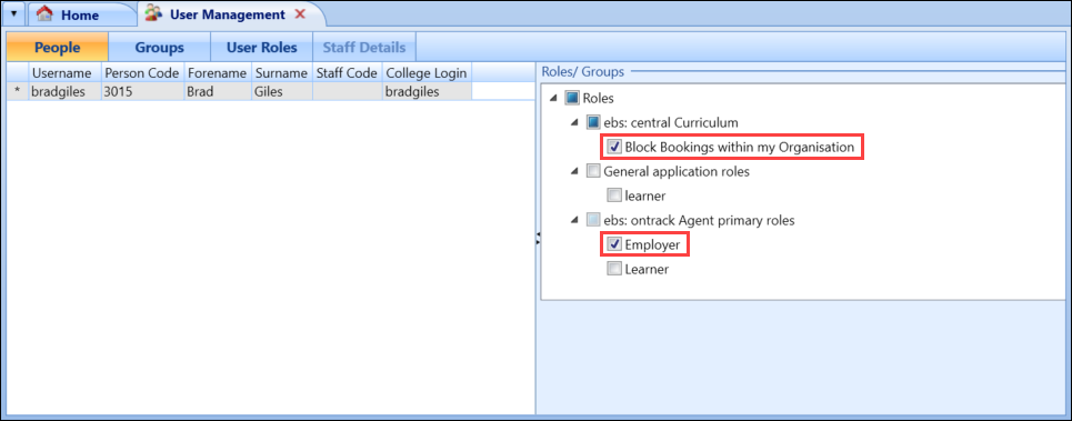 Block Bookings within my Organisation and Employer roles