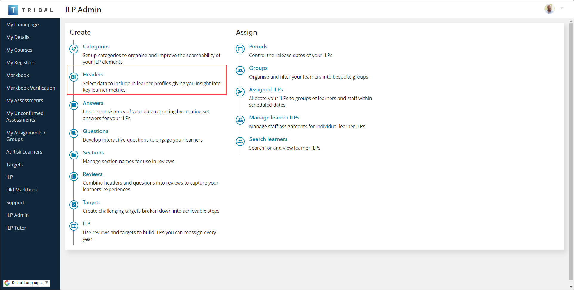 Headers option