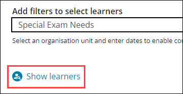 Show learners button