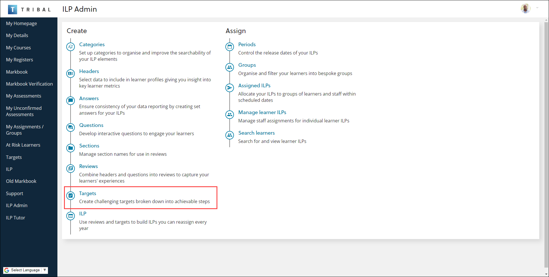 Targets option