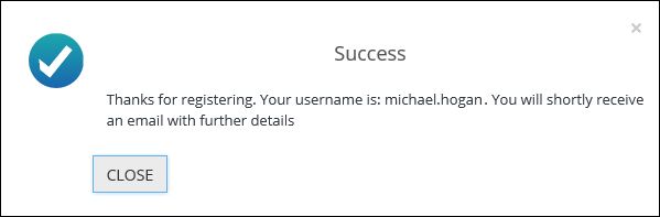 Create user account confirmation message