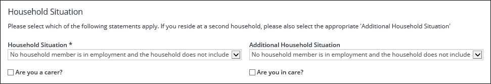 Household Situation section