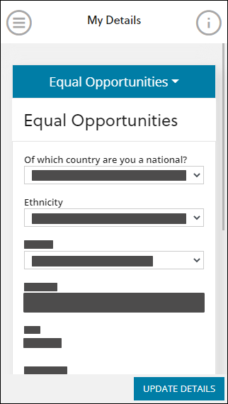 Equal Opportunities tab