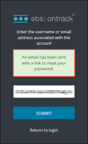 Forgotten password - email sent