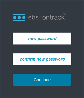 Forgotten password - enter new password