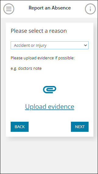 Evidence drag-and-drop section mobile