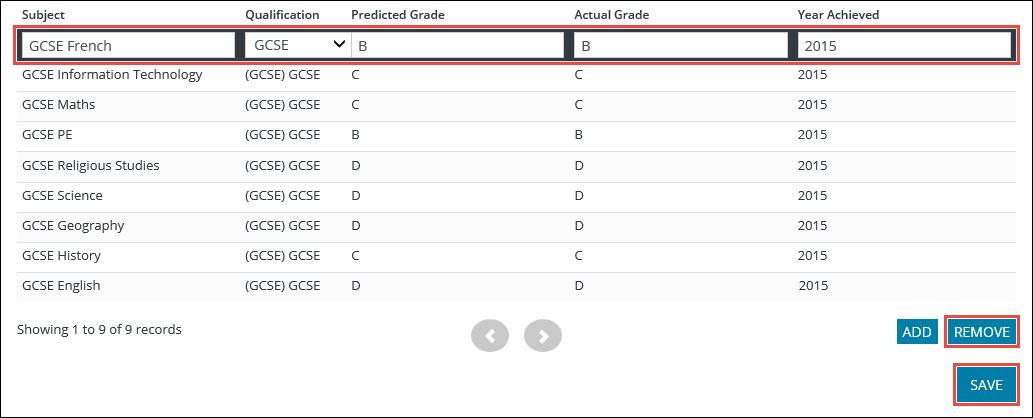 Edit and delete learner entered qualifications