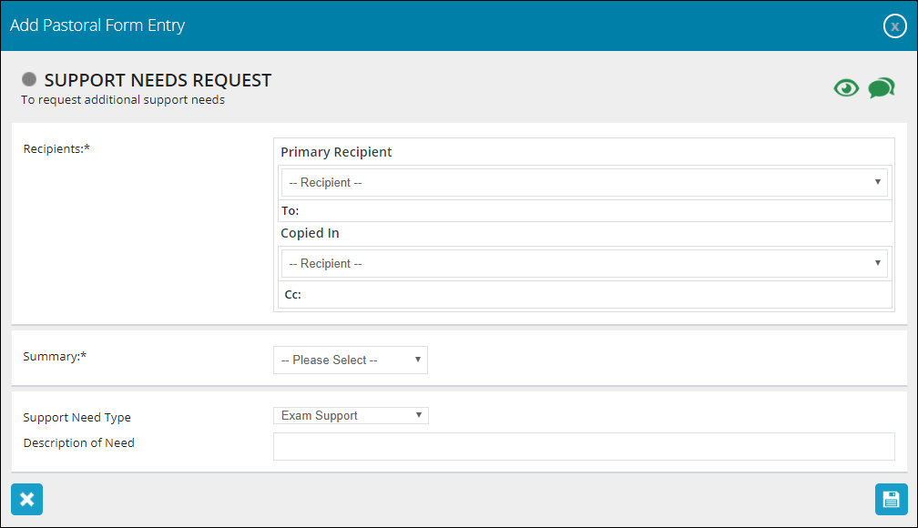 Blank pastoral form