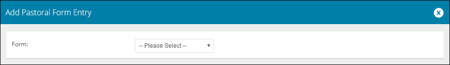 Add Pastoral Form Entry window