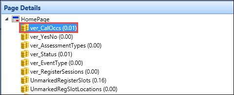 Page Details section - data link selected