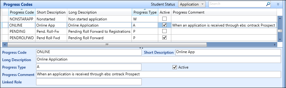 Progress Codes reference data