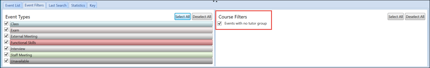 Course Filters