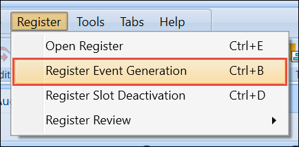 Register Event Generation option