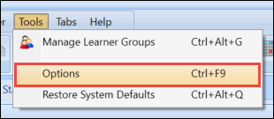 Tools - Options