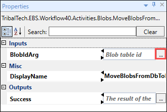 MoveBlobsFromDbToDisk activity properties