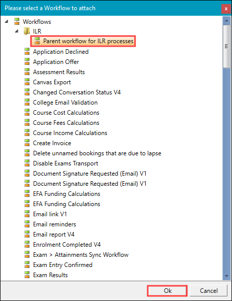 Workflow to attach selected