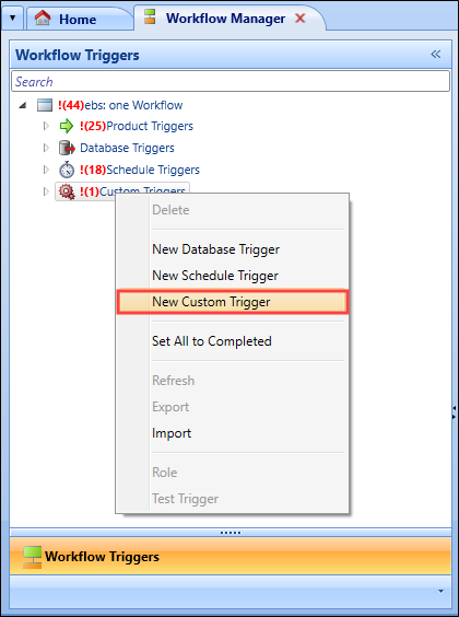 Workflow Manager new custom trigger