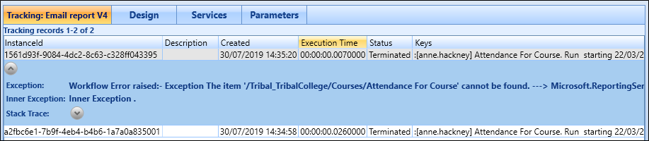 Workflow Manager tracking tab